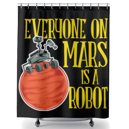 Mars- American Robot - Planetarium Shower Curtains