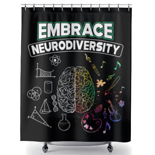 Embrace Neurodiversity Brain Voice Shower Curtains