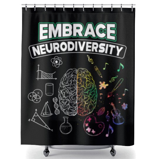 Embrace Neurodiversity Brain Voice Shower Curtains