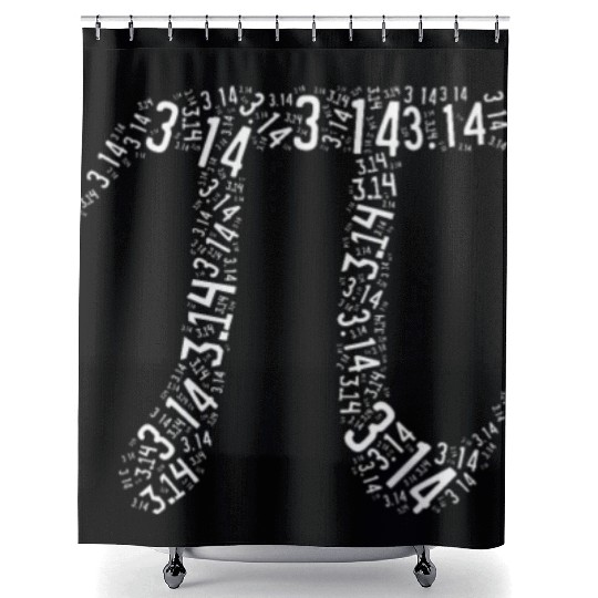 Pi Day - Nerd Geek - Love Math Pi Symbol - Kids Shower Curtains