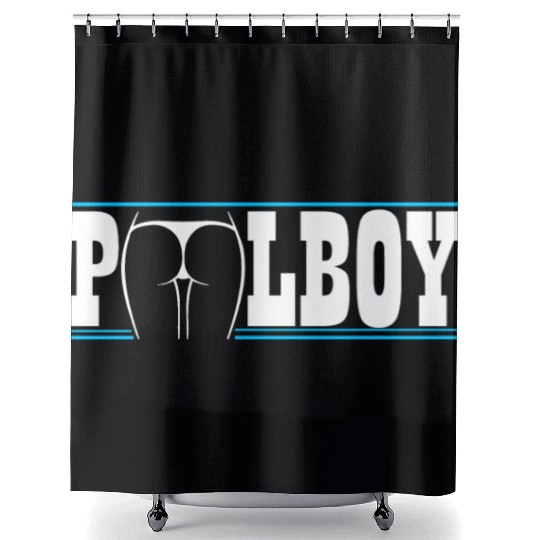 Poolboy Pool Boy, Swimming Pool - Lifeguard gift Shower Curtains