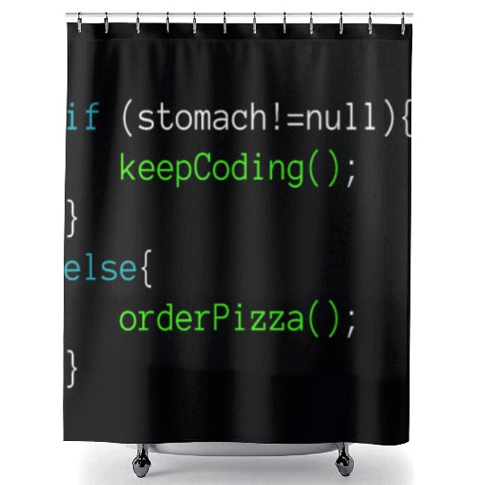 Funny Code Order Pizza For Programing Shower Curtains