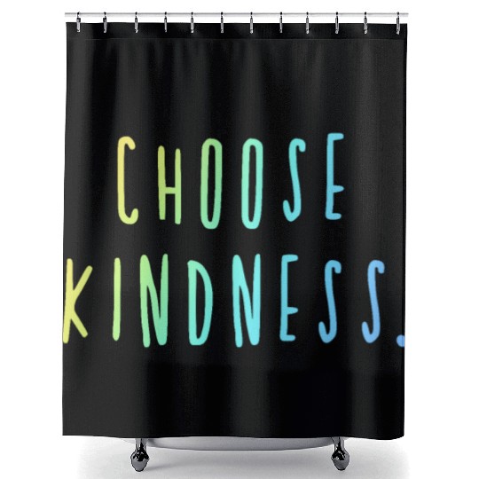 Choose Kindness Cool Colors Ombre Shower Curtains