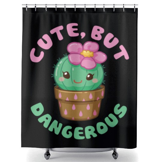 Cute but dangerous plants Cactus lover Shower Curtains