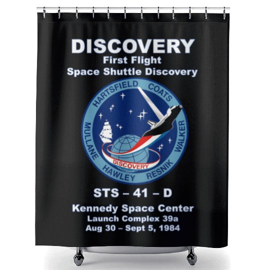 NASA Space Shuttle STS-41-D Vintage Crew Shower Curtains