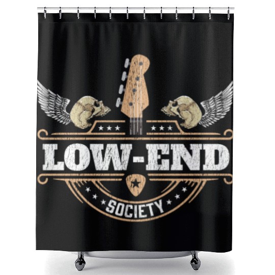 Bassist Low End Society Bass Guitar Player Shower Curtains
