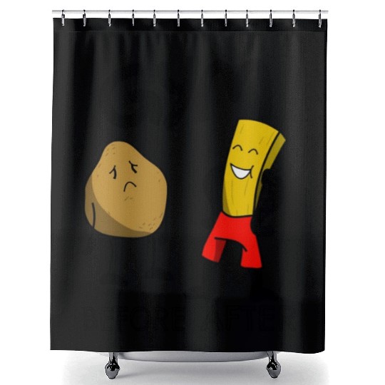 Funny Gym Potatoes Fitness Fun Shower Curtains