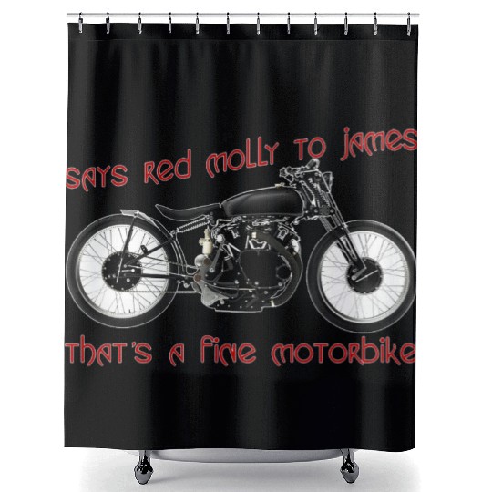 Says Red Molly to James Shower Curtains