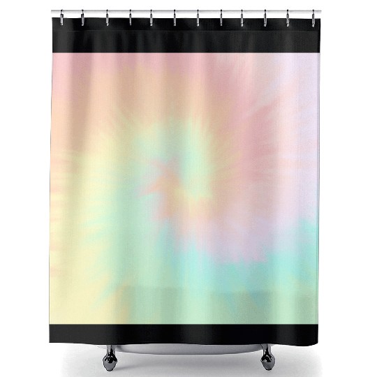 Tie Dye Pastel Swirl Tie Dye Shower Curtains