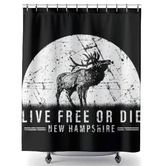 Live Free or Die New Hampshire Hiking Shower Curtains