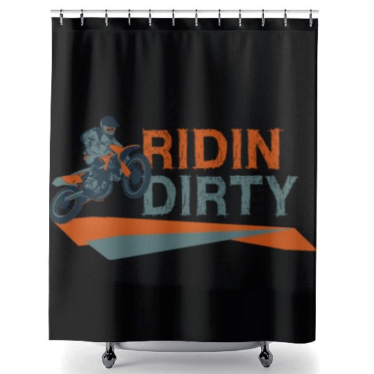 Dirt Bike MX Motocross Supercross Shower Curtains