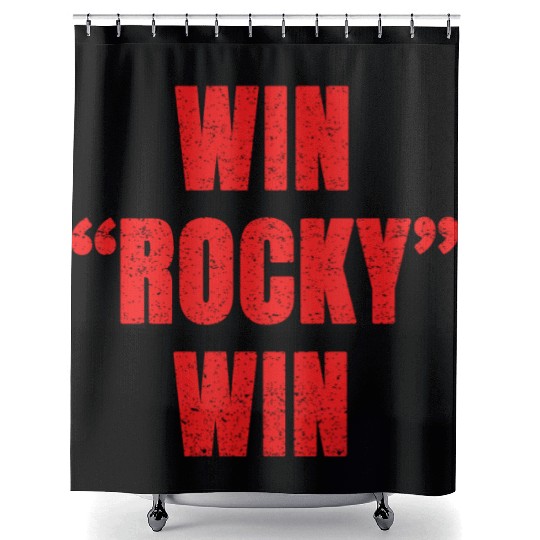 win rocky win Shower Curtains inspired boxing Shower Curtains