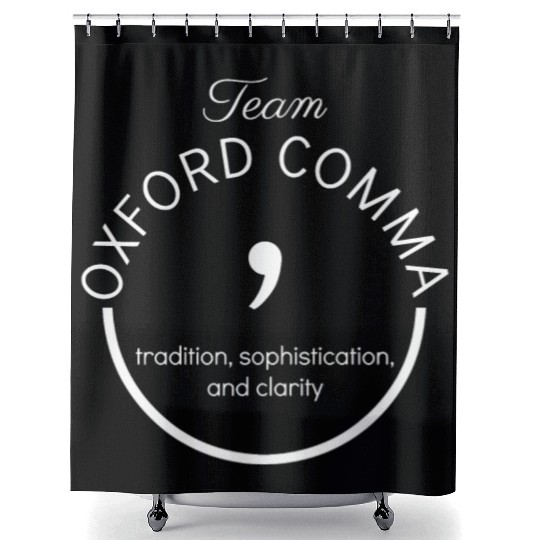 Team Oxford Comma Grammar Police Gift Shower Curtains