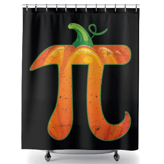 funny pumpkin pi halloween costume math pun gift Shower Curtains