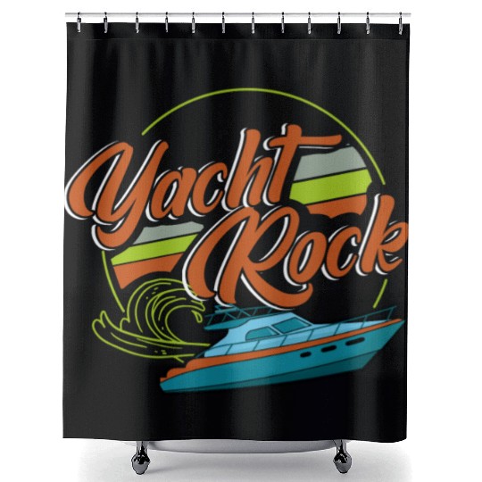 Mega Yacht, Mega Yacht Yacht, rock Shower Curtains