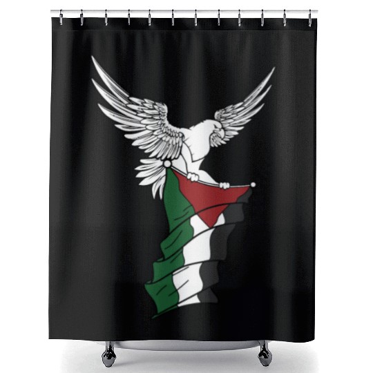 Free Palestine Palestinian Flag Bird Eagle Palesti Shower Curtains