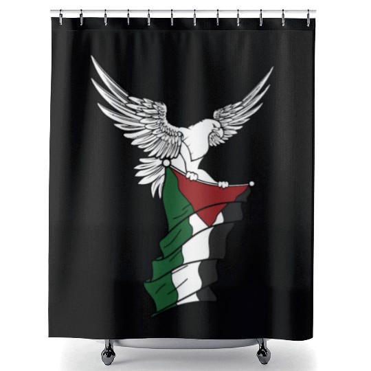 Free Palestine Palestinian Flag Bird Eagle Palesti Shower Curtains