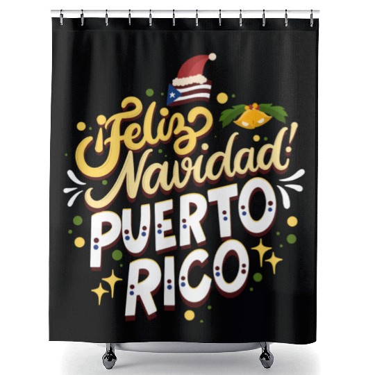 Feliz Navidad Puerto Rico - Merry Christmas Shower Curtains