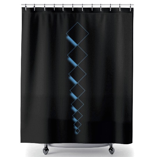 Squares design with drop shadow-light blue Shower Curtains
