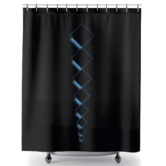 Squares design with drop shadow-light blue Shower Curtains