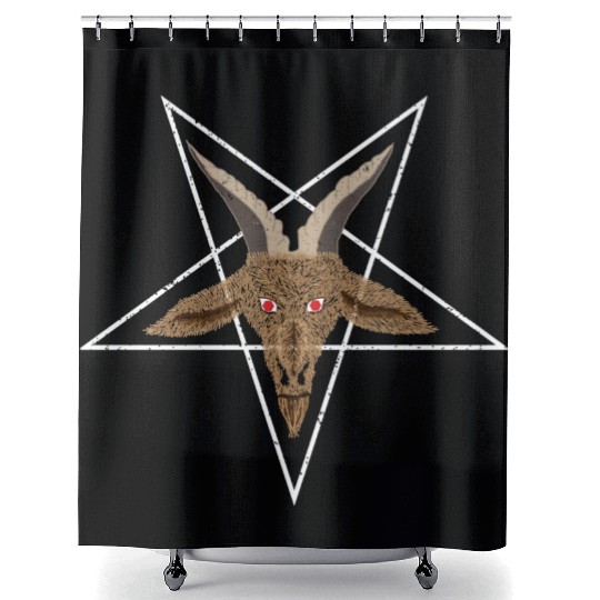 Baphomet Pentagram Shower Curtains