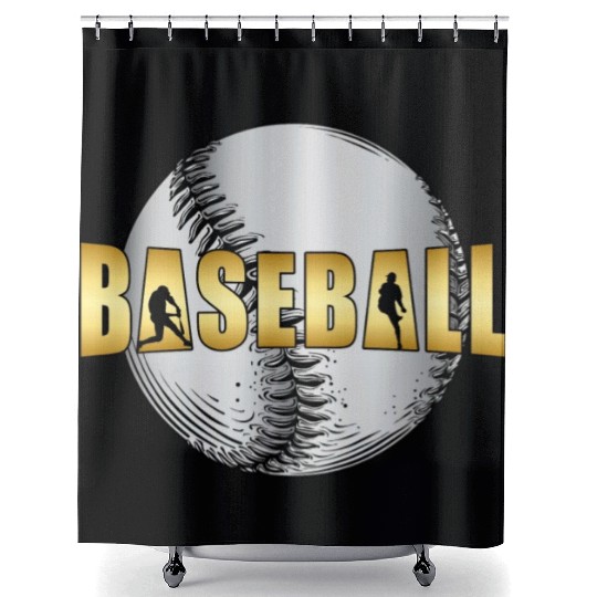 Baseball Catcher Softball Baseball Bat Sports Gift Shower Curtains