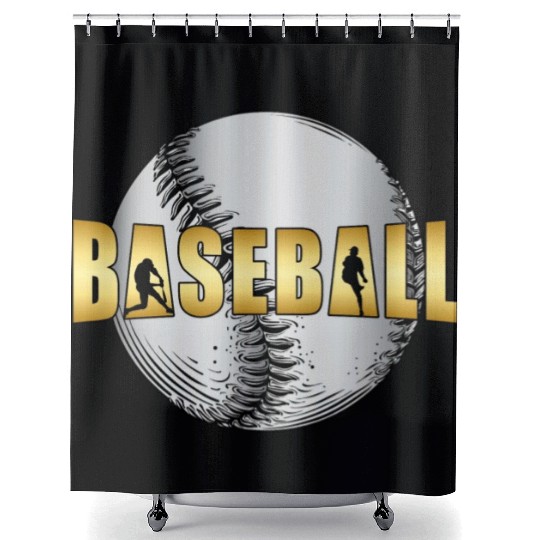 Baseball Catcher Softball Baseball Bat Sports Gift Shower Curtains