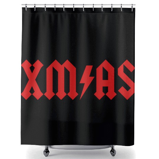 Xmas Rock Roll Heavy Metal funny Christmas X-mas Shower Curtains