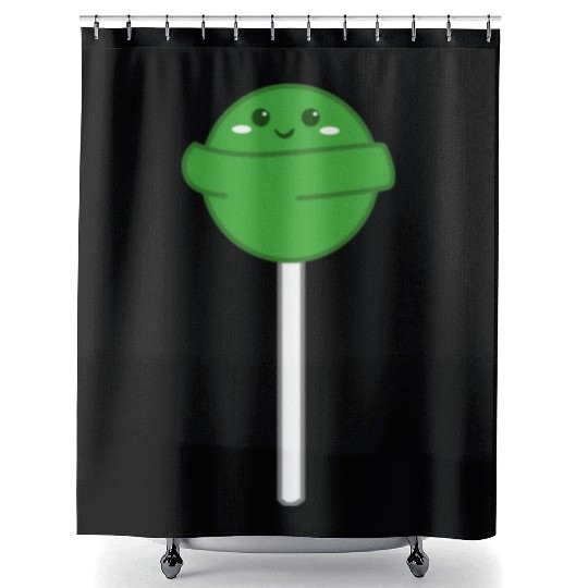 Cute Green Lollipop Shower Curtains