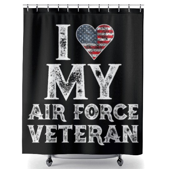 I Love My Air Force Veteran Vintage Gift Shower Curtains