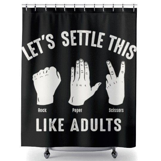 Let's Settle This Like Adults Rock Paper Scissors Shower Curtains
