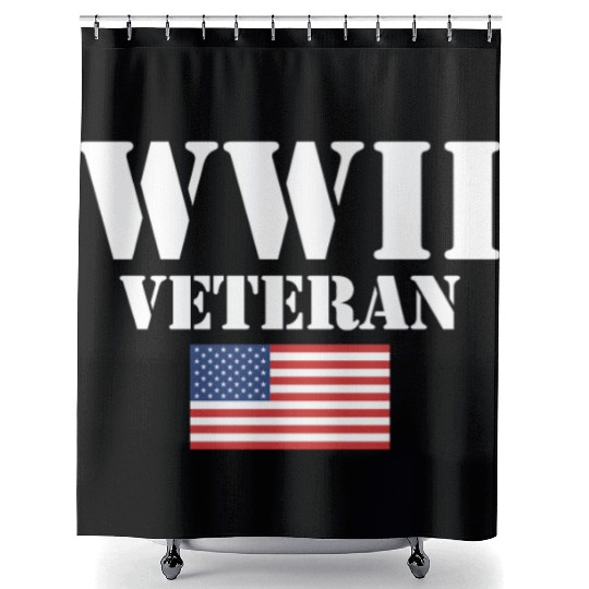 American Patriot Wwii Veteran Military World War 2 Shower Curtains