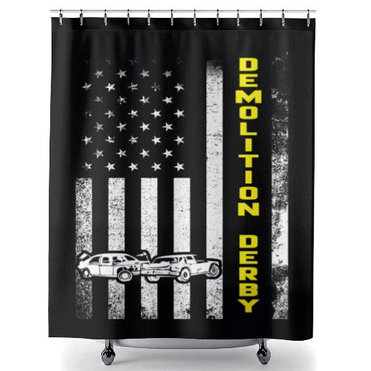 Demolition Derby Car crashing Motorsport Racing US Shower Curtains