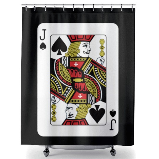 Jack Of The Spades Playing Card Poker Shower Curtains