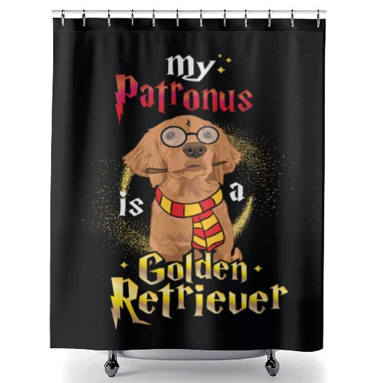 My Patronus Is A Golden Retriever Shower Curtains