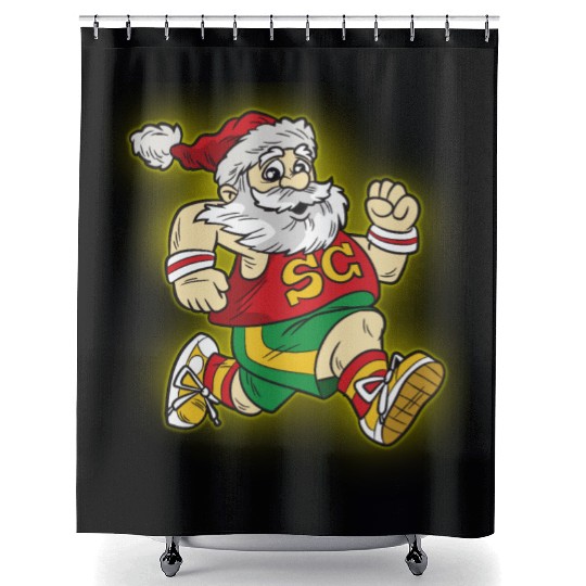 Santa Claus Marathon Shower Curtains