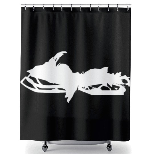 Michigan Snowmobile Upper Peninsula Snowmobiling Shower Curtains