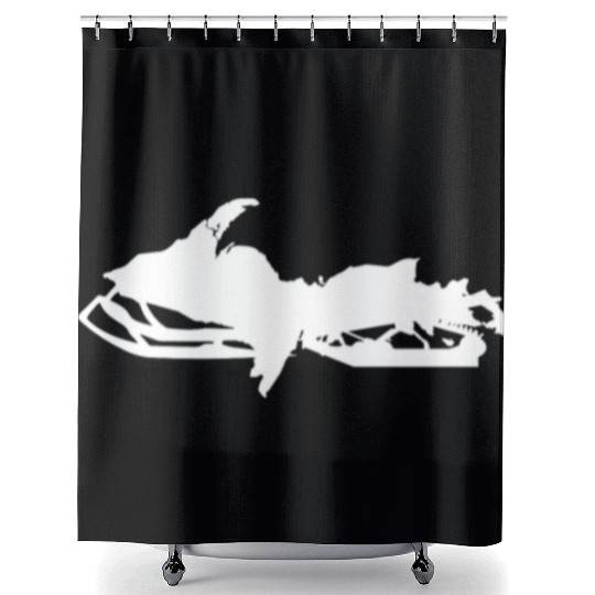 Michigan Snowmobile Upper Peninsula Snowmobiling Shower Curtains