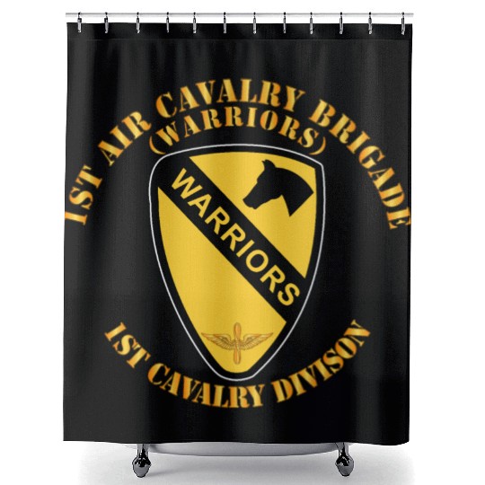 Army 1st Air Cavalry Bde Warriors 1st Cav Division Shower Curtains