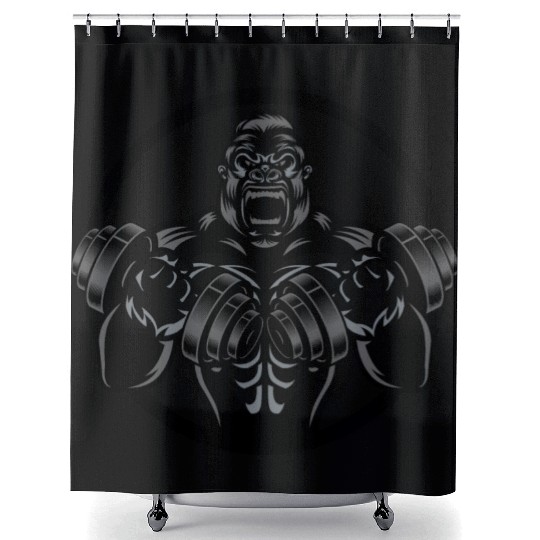 Strong Gorilla Shower Curtains