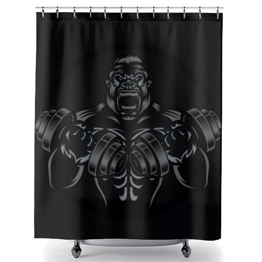 Strong Gorilla Shower Curtains