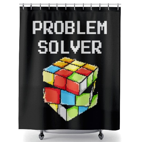 Problem Solver Puzzle Cube Math Nerd Shower Curtains