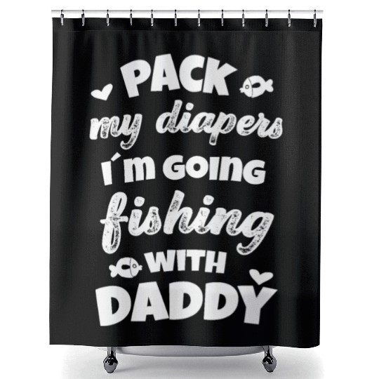 Daddy´s little fishing buddy Father Newborn Baby Shower Curtains