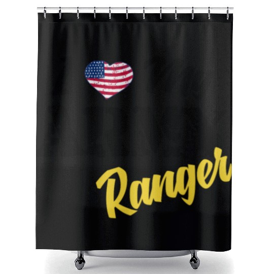 Proud US Army Ranger American Military Family Flag Shower Curtains