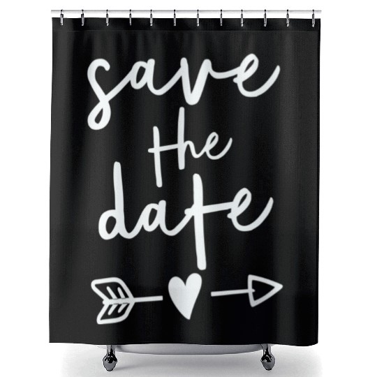 Bride Couple Engagement Save The Date Wedding Shower Curtains