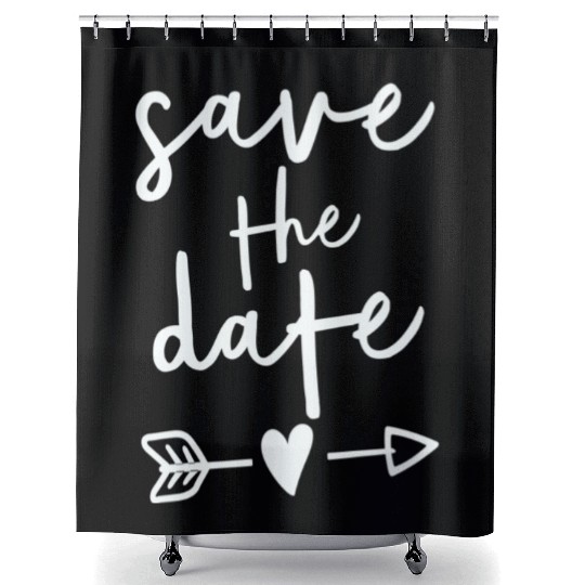 Bride Couple Engagement Save The Date Wedding Shower Curtains
