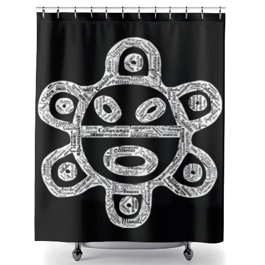 Taino Sun Puerto Rico Cities And Towns Boriken Bor Shower Curtains