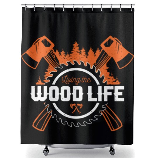Lumberjack Forester Chainsaw gift idea Shower Curtains