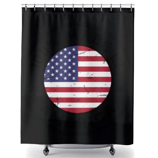 USA Made in America flag stamp Shower Curtains