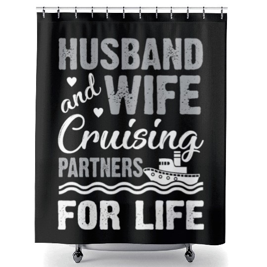 Cruising Partner Couple Cruise Ship Husband Wife Shower Curtains